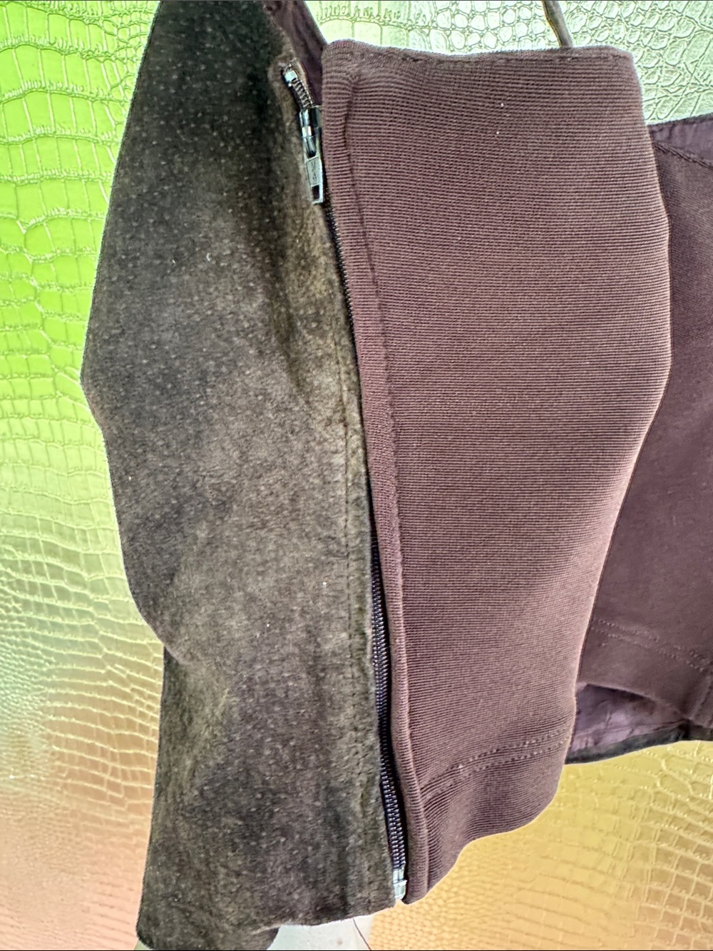 Y2K Cache Brown SUEDE leather Tank Top - Picture 6 of 9